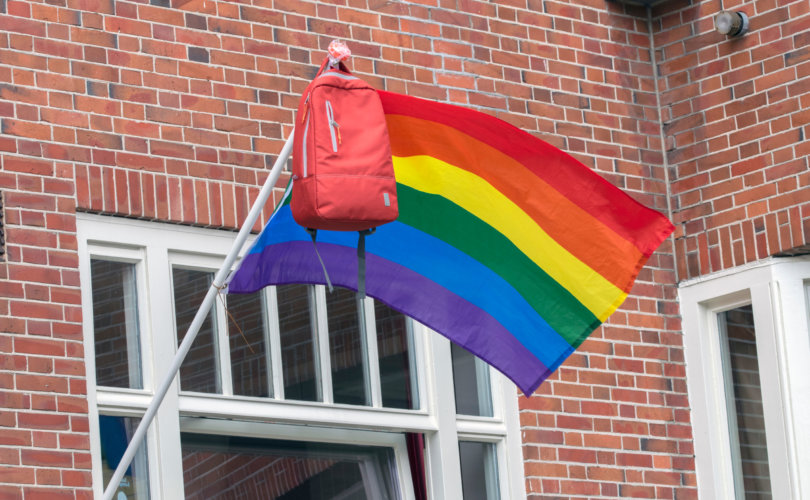 School,Bag,With,Lgbt,Flag,At,Amsterdam,The,Netherlands,1-7-2021