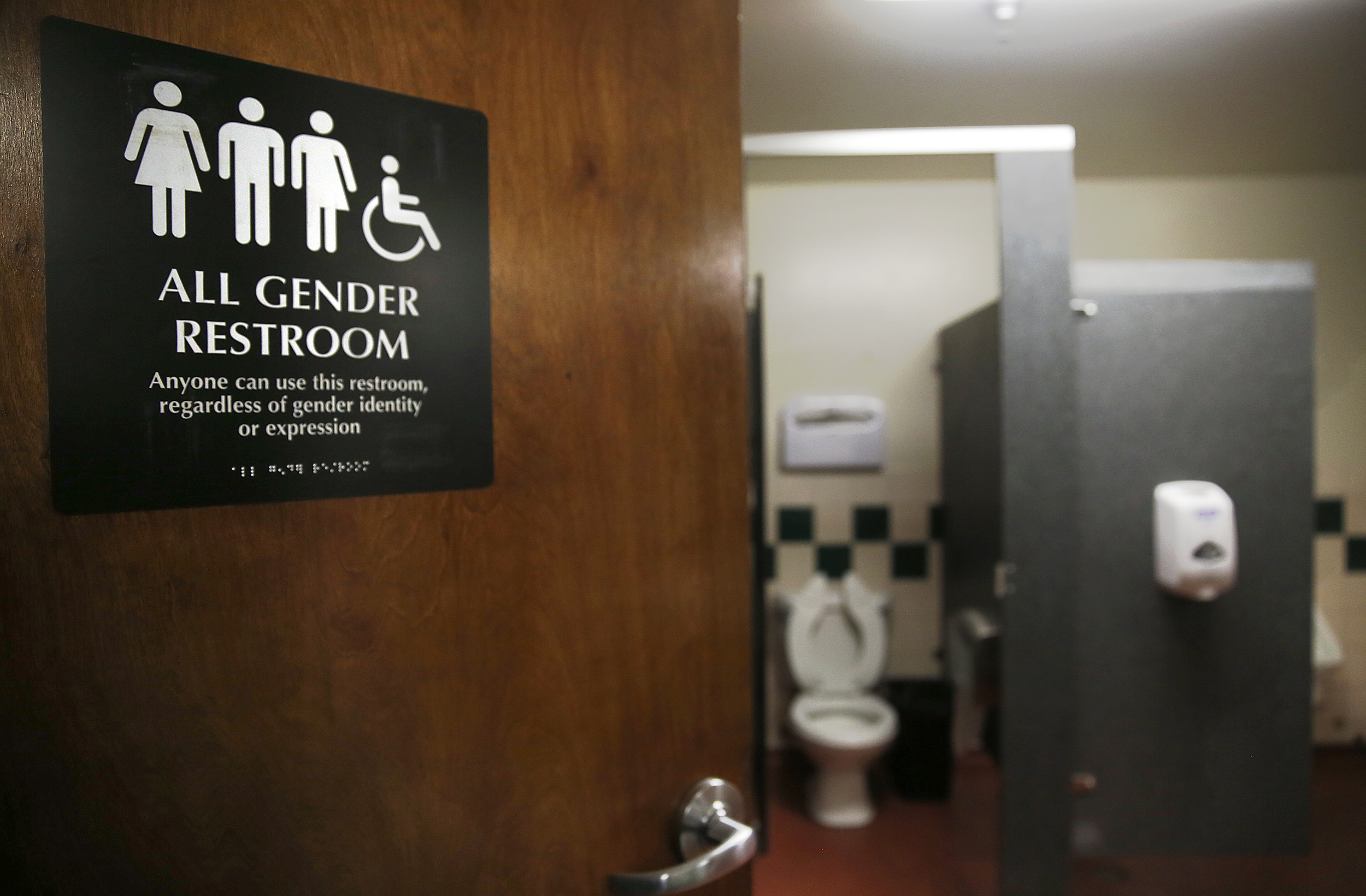 Multiple toilets at SOMArts Cultural Center have all gender restroom access in San Francisco, California, on Friday,  January 8, 2015.  Next Tuesday supervisor David Campos will introduce legislation that requires the city to make all single-room bathroom