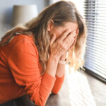 Sad crying woman