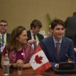 Chrystia_Freeland_with_Justin_Trudeau_in_Lima,_Peru_-_2018_(40793939784)_(Cropped)